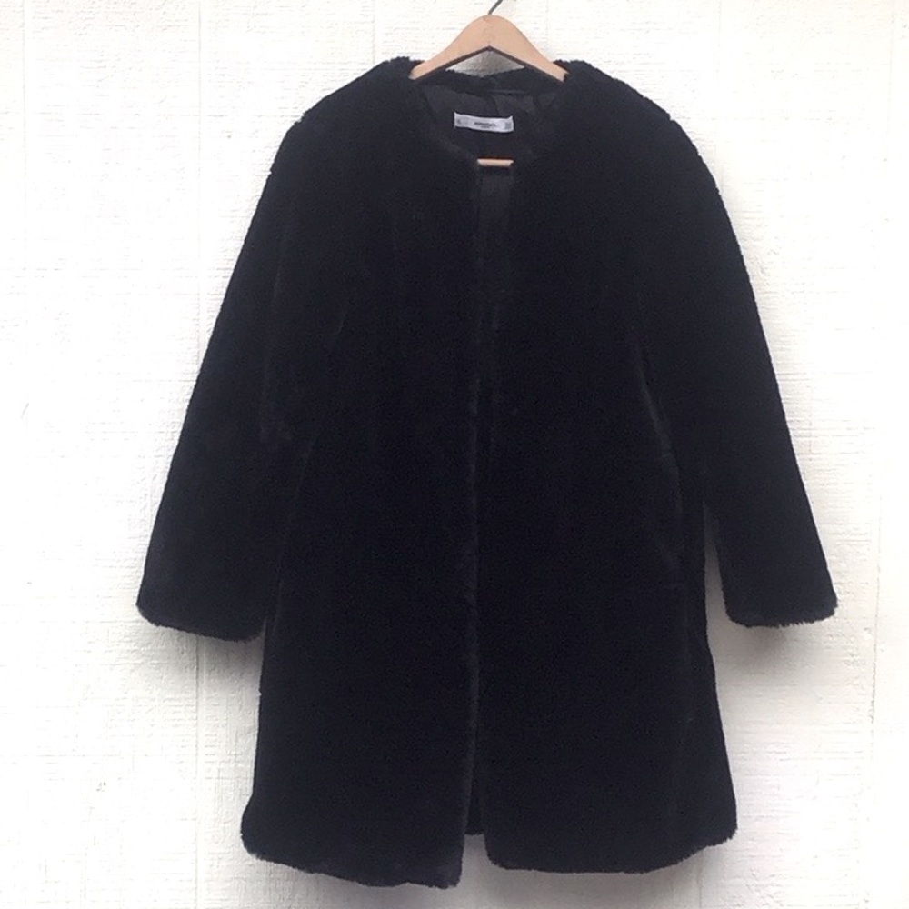 Mango faux fur black luxurious coat